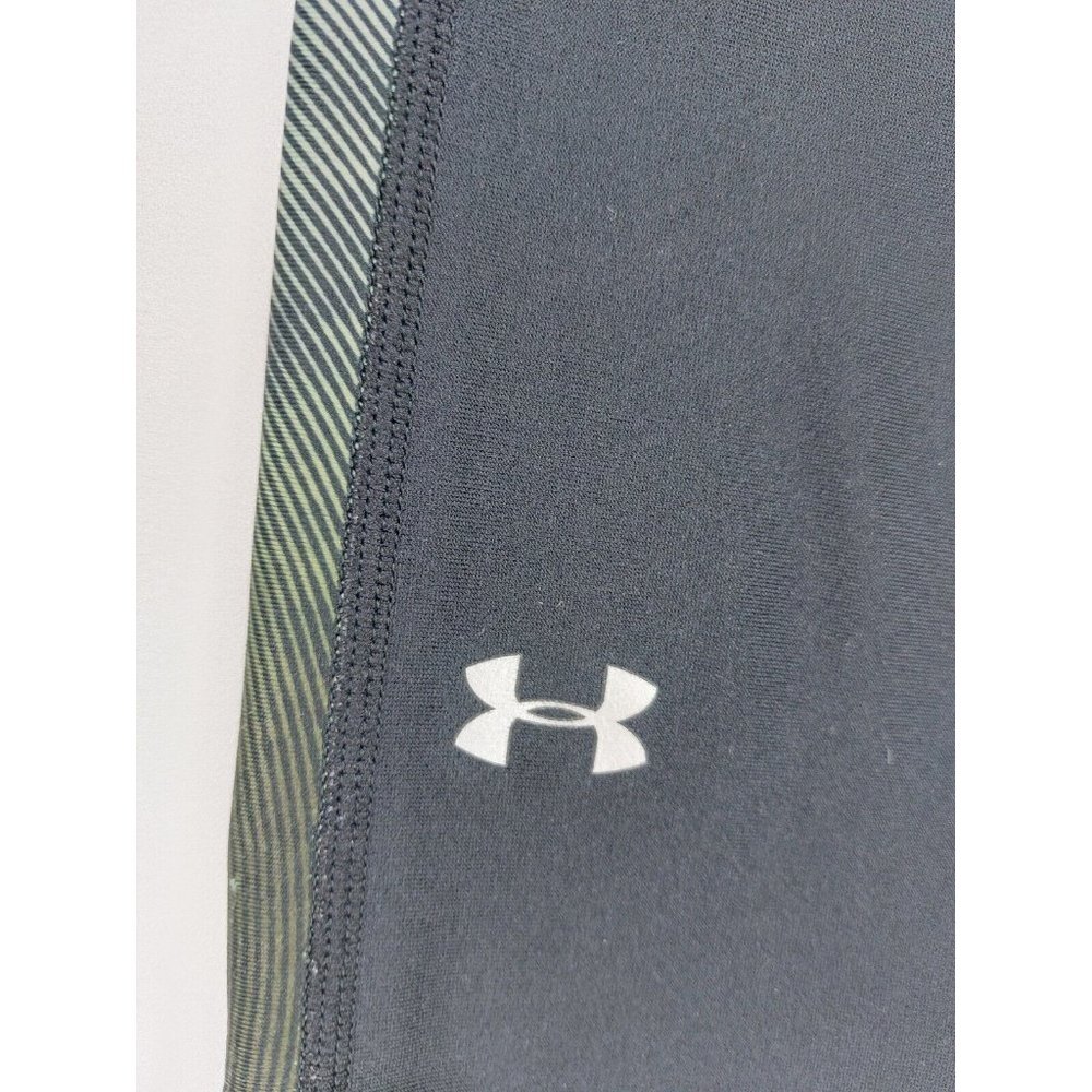 Under Armour Womens Small Heat Gear Black Compression Capri Leggings Black Green - Picture 5 of 11